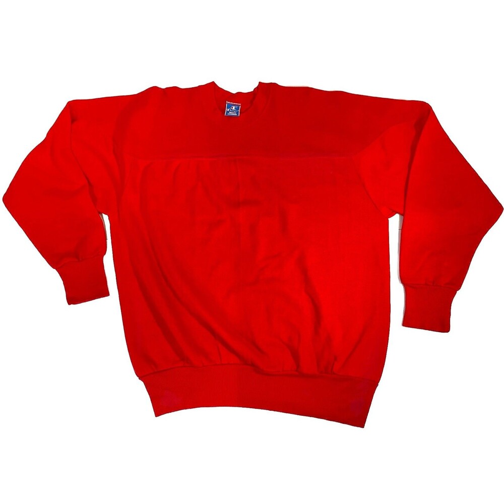 Vintage Champion Sweatshirt Men’s XL Red Blank Crew Soft Pullover Made In USA